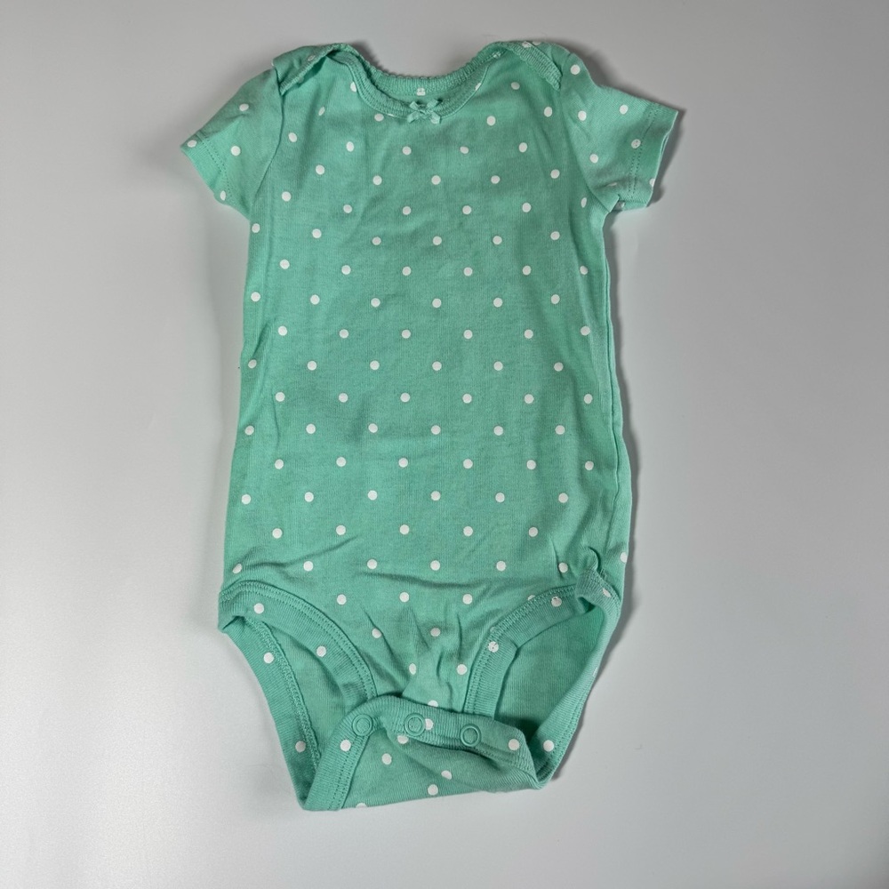 Baby Girl Onesies Size 6 Months Bodysuits Stripes Polka Dots Carter’s Yellow - Picture 6 of 16